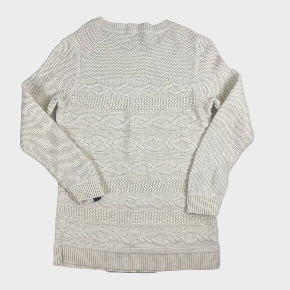 Talbots Round-Neck, Cable-Knit. Size Medium Sweater Button-Cuff - Picture 2 of 5